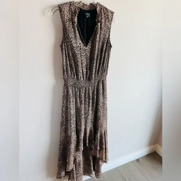 1 State Women’s Sleeveless Leopard High Low Dress Size S - Picture 1 of 9